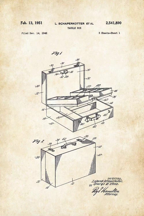 Fishing Tackle Box by Patent77 wall art