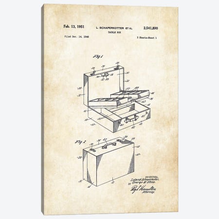 Fishing Tackle Box Canvas Print #PTN113} by Patent77 Art Print