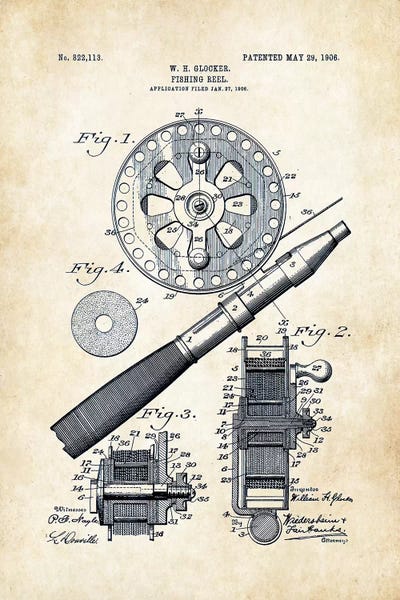 Sports Blueprints: Fly Fishing Reel (1906) by Patent77