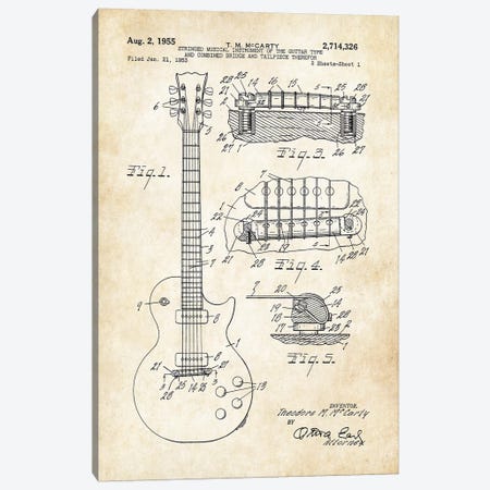 Gibson Les Paul Guitar (1955) Canvas Print #PTN123} by Patent77 Canvas Art