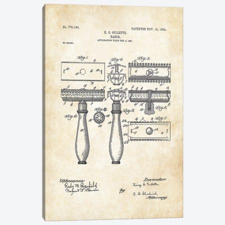 Gillette Razor Blade Canvas Print #PTN125} by Patent77 Art Print