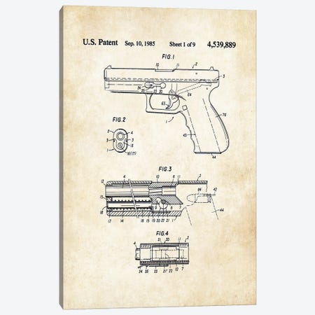 Glock Pistol Canvas Print #PTN126} by Patent77 Art Print