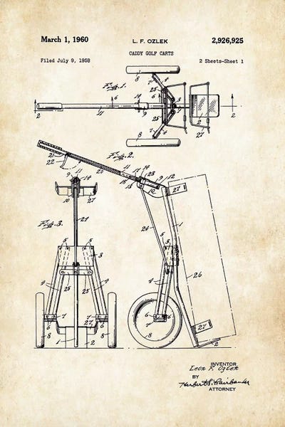 Sports Blueprints: Golf Caddy Cart by Patent77