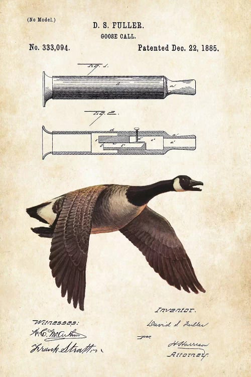 Goose Call by Patent77 wall art