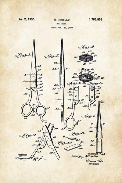 Beauty & Personal Care Blueprints: Hair Stylist Scissors by Patent77