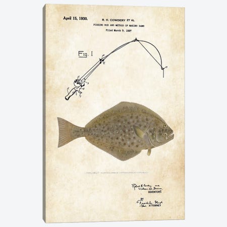 Halibut Fishing Lure Canvas Print #PTN133} by Patent77 Art Print