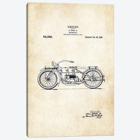 Harley Davidson Motorcycle (1919) Canvas Print #PTN137} by Patent77 Canvas Art