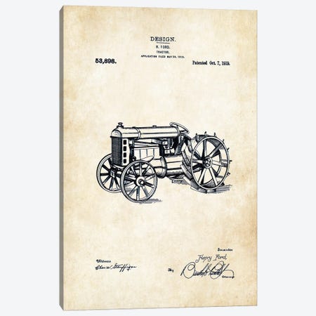 Henry Ford Tractor Canvas Print #PTN145} by Patent77 Art Print