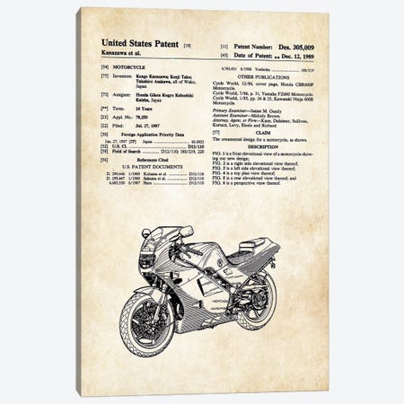 Honda Motorcycle Canvas Print #PTN148} by Patent77 Canvas Wall Art