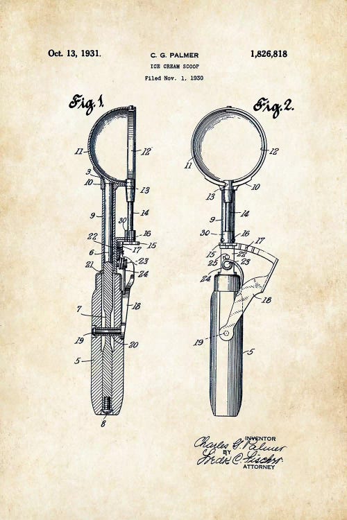 Ice Cream Scoop by Patent77 wall art