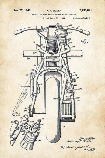 Motorcycle Blueprints: Indian Motorcycle (1948) by Patent77