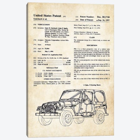 Jeep Wrangler Canvas Print #PTN159} by Patent77 Canvas Print