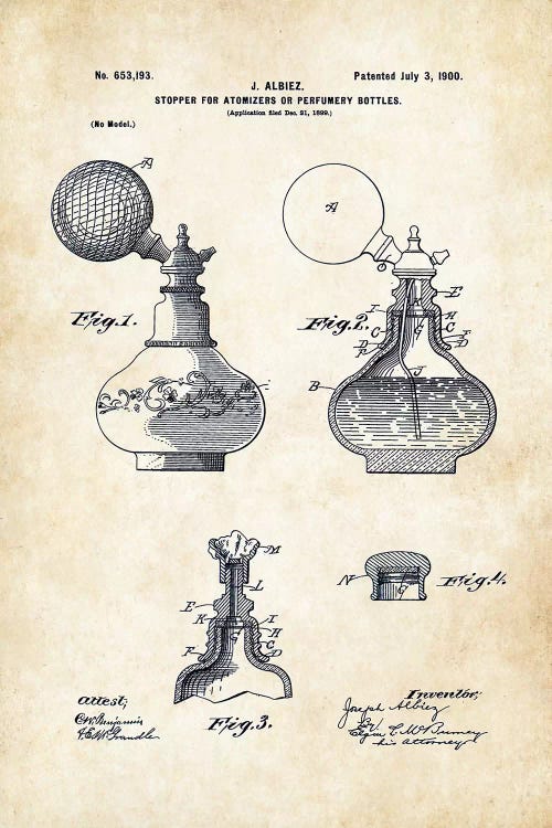 Antique Perfume Bottle by Patent77 wall art