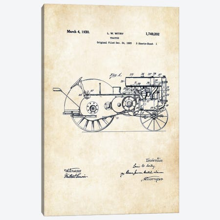 John Deere Tractor (1930) Canvas Print #PTN161} by Patent77 Canvas Artwork