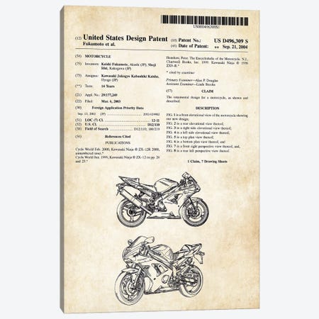 Kawasaki Ninja Motorcycle Canvas Print #PTN164} by Patent77 Art Print