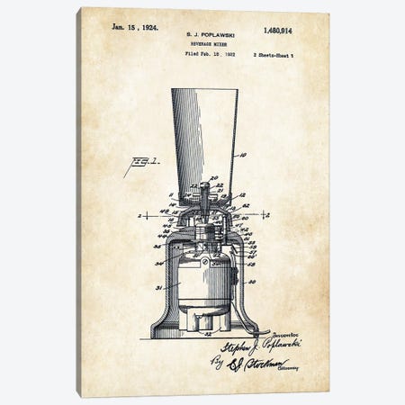 Kitchen Blender (1924) Canvas Print #PTN165} by Patent77 Art Print