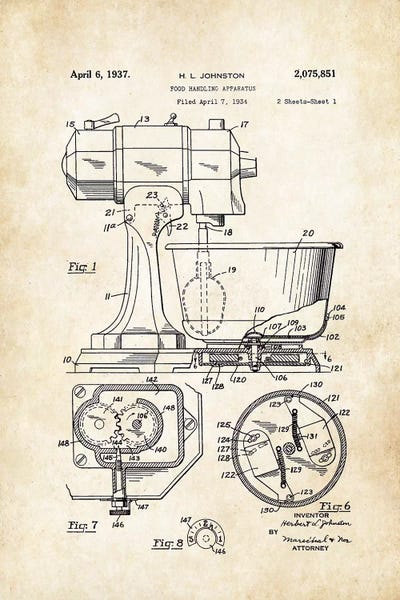 Household Goods Blueprints: Kitchen Mixer by Patent77