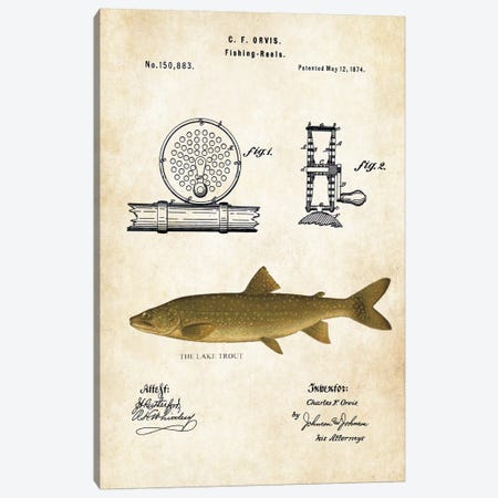 Lake Trout Fishing Lure Canvas Print #PTN169} by Patent77 Canvas Wall Art