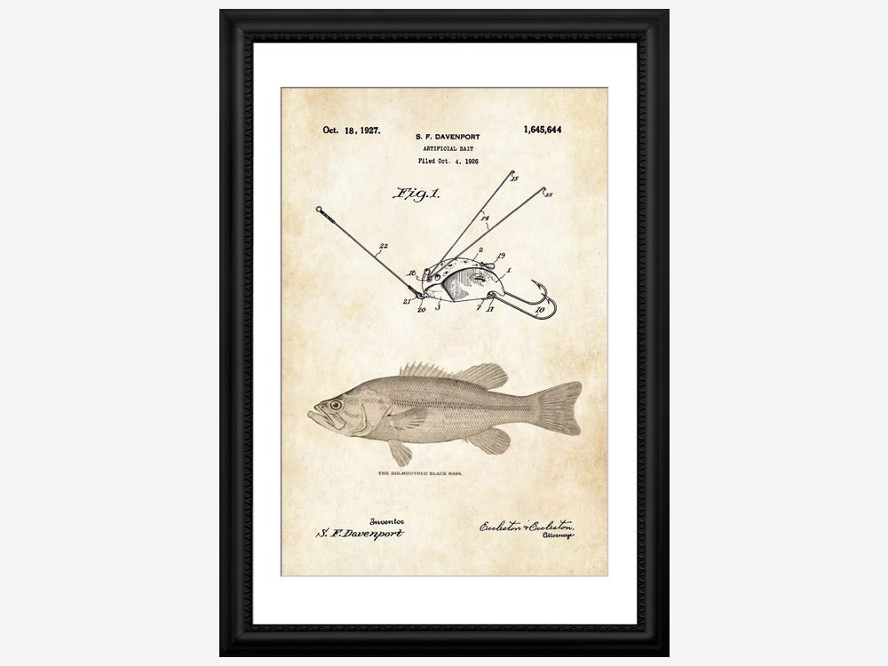 Largemouth Bass Fishing Lure ( Sports > Fishing art) - 24x16x1