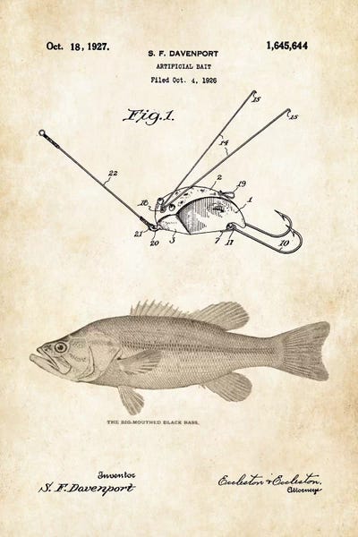 Sports Blueprints: Largemouth Bass Fishing Lure by Patent77