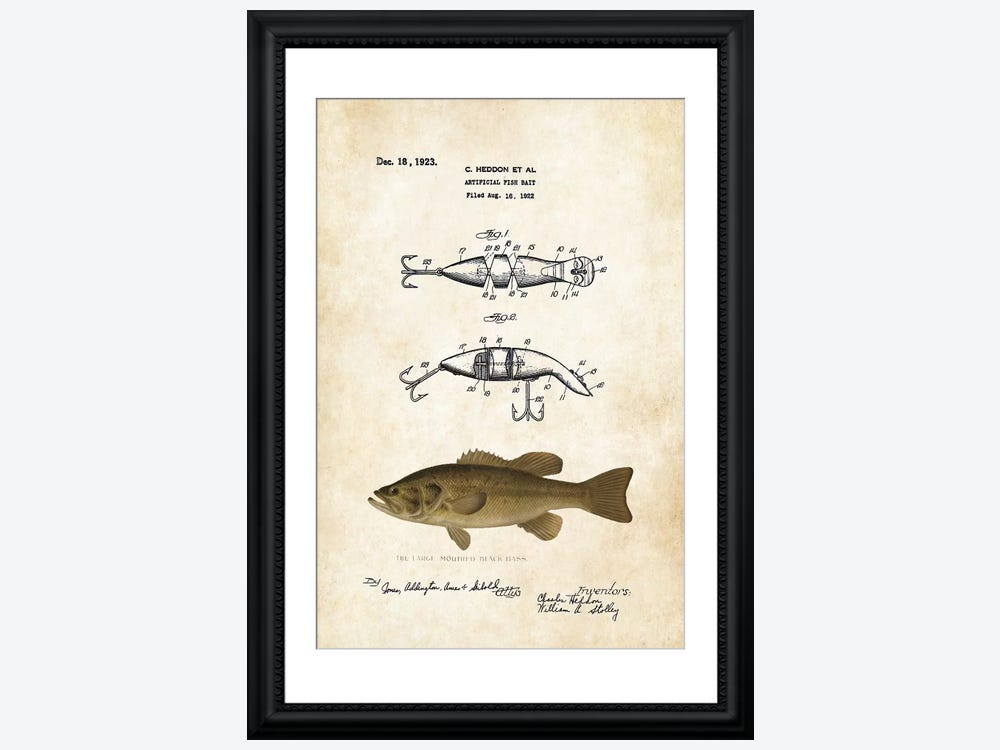 Largemouth Bass Fishing Lure ( Sports > Fishing art) - 24x16x1