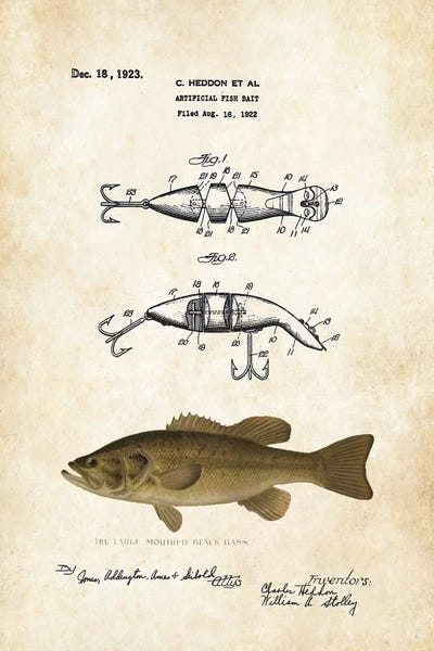 Sports Blueprints: Largemouth Bass Fishing Lure by Patent77