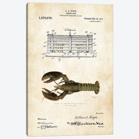Raymond McVay Fishing Lure Patent Sket - Canvas Art Print
