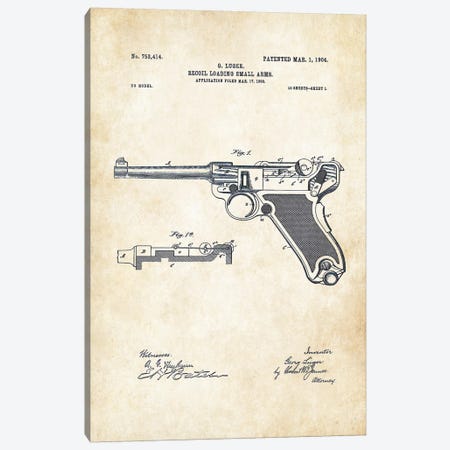 Luger P 08 Pistol Canvas Print #PTN179} by Patent77 Canvas Print