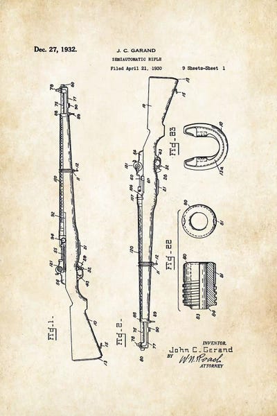 Weapon Blueprints: M1 Garand Rifle by Patent77