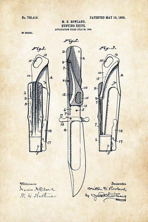 Marble's Safety Folding Knife by Patent77 wall art