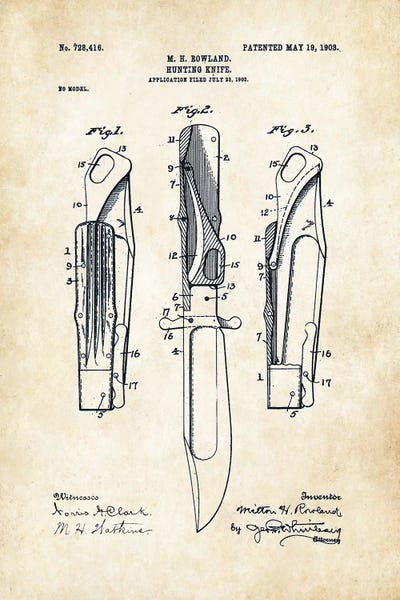 Weapon Blueprints: Marble's Safety Folding Knife by Patent77