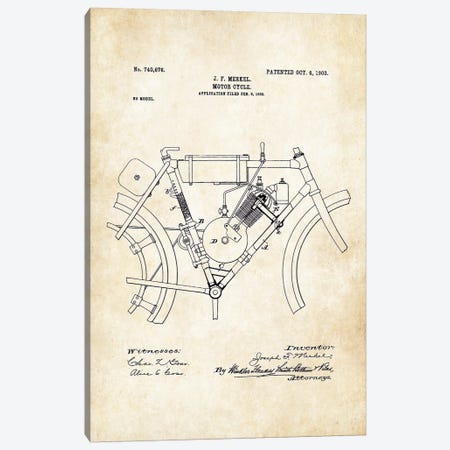 Merkel Motorcycle (1903) Canvas Print #PTN183} by Patent77 Canvas Artwork