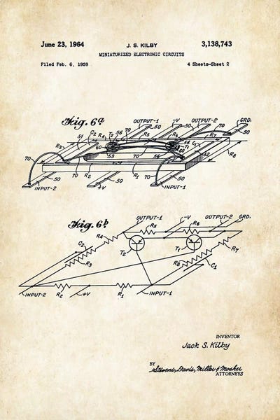 Microchip by Patent77 metal wall art