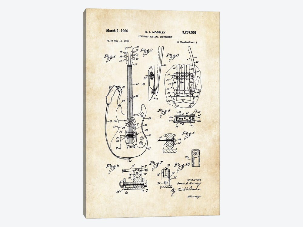 Mosrite Mark 1 Guitar by Patent77 1-piece Canvas Print