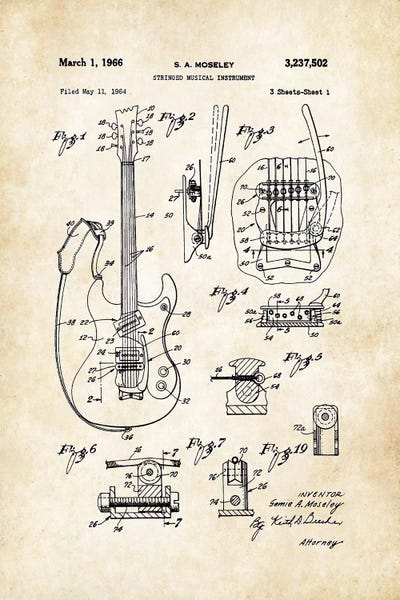 Music Blueprints: Mosrite Mark 1 Guitar by Patent77