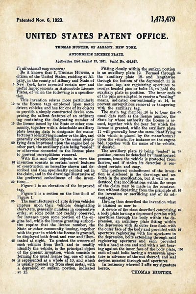 New York Licence Plate (307) by Patent77 framed canvas print