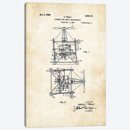 Nikola Tesla Helicopter Canvas Print #PTN194} by Patent77 Canvas Art