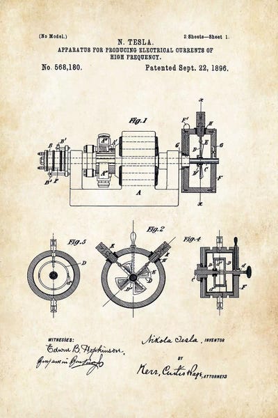 Electronics & Communication Blueprints: Nikola Tesla Radio by Patent77