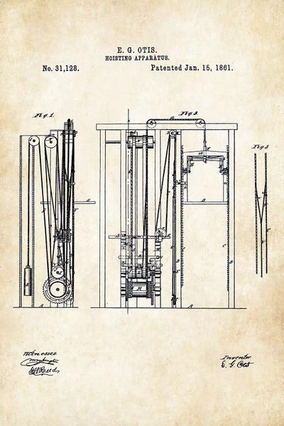 Patent77: Otis Elevator (1861) by Patent77