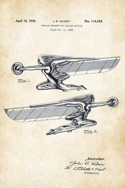 Automobile Blueprints: Packard Super 8 Hood Ornament by Patent77