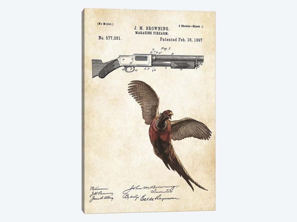 Pheasant Hunting Art by Patent77 1-piece Art Print