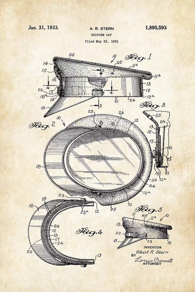 Police Hat by Patent77 framed canvas print