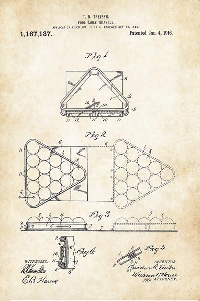 Toy & Game Blueprints: Pool Triangle (1916) by Patent77