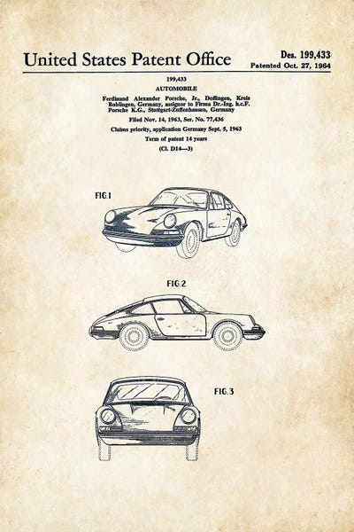Automobile Blueprints: Porsche 911 (1964) by Patent77