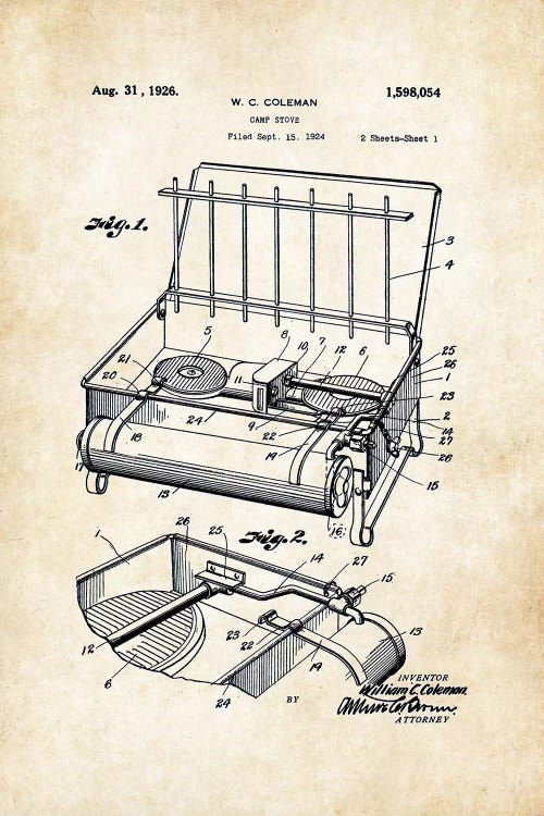 Portable Camping Stove by Patent77 wall art