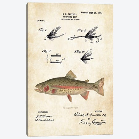 Rainbow Trout Fishing Lure Canvas Print #PTN222} by Patent77 Canvas Print