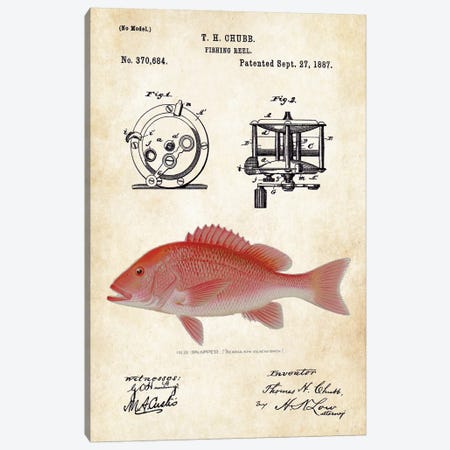 Red Snapper Fishing Lure Canvas Print #PTN223} by Patent77 Art Print