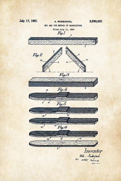 Rossignol Skis by Patent77 wall art