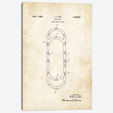 Auto Race Track (1939) Canvas Print #PTN22} by Patent77 Art Print