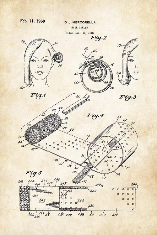 Salon Hair Curler by Patent77 wall art
